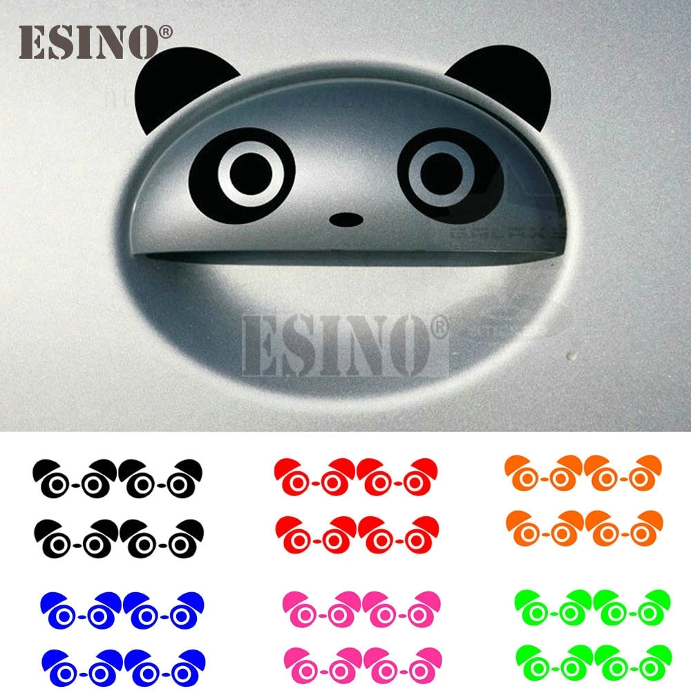 

4 x Funny Creative Cartoon Car Styling Lovely Panda Car Sticker Decorative Car Door Handles Whole Body PVC Carving Auto Decal