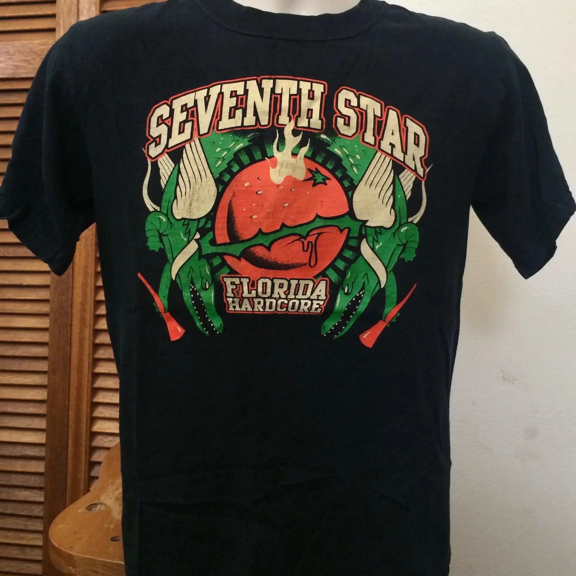 Vintage Bands Concert T Shirts 1990S Seventh Star Christian Hardcore Punk Band Metalcore Black Shirt