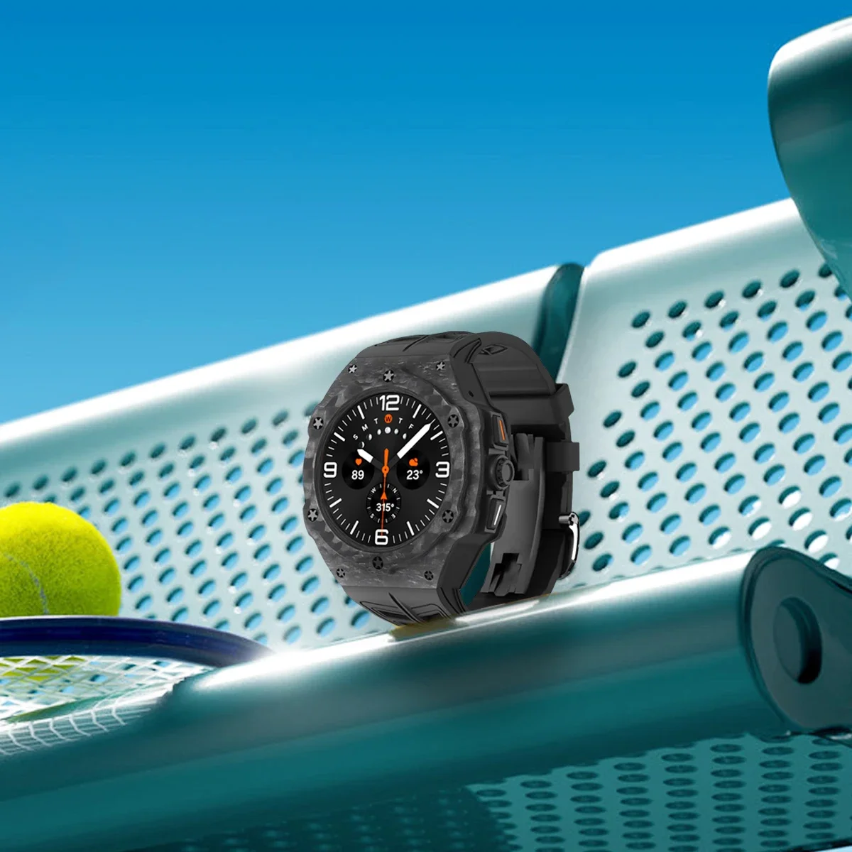 الفاخرة لساعة سامسونج جالاكسي الترا 2025 تعديلات ألياف الكربون حزام لساعة جالاكسي 7 الترا المطاط الفرقة الملحقات