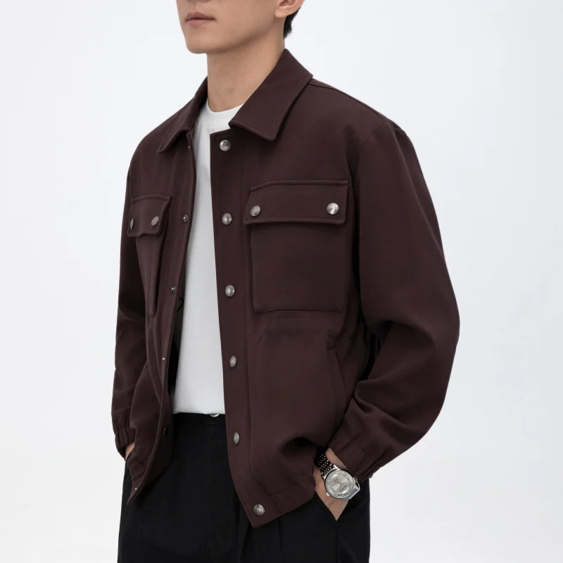 

Высококачественная деловая мужская куртка и пальто с несколькими карманами в рабочем стиле на талии и лацканами на осень и зиму