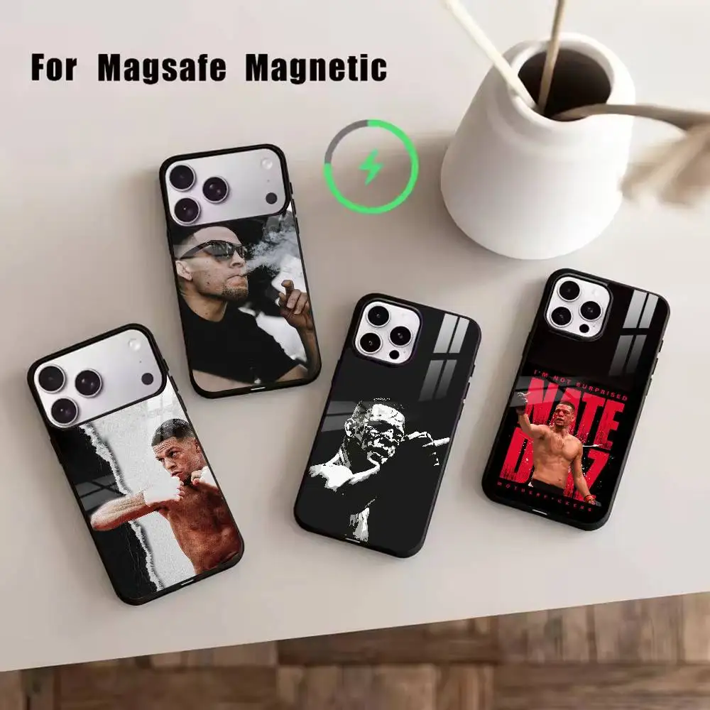 N-Nickname-Nate Diaz Phone Case For iPhone17,16,15,14,13,12,11 Plus,Pro Magnetic For Magsafe Wireless Charging
