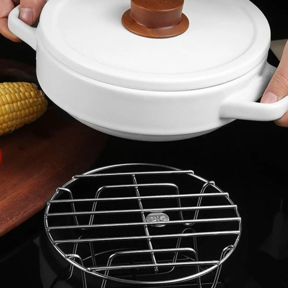 

Thick Stainless Steel Steamer Rack Sturdy Heat Resistant Food Steaming Tray Round Bottom Mesh Steaming Wire Racks Food Prep