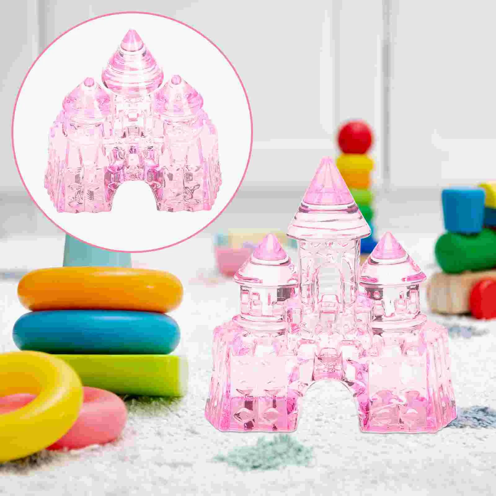 Crystal Castle Girl Toys Children Room Ornament Puzzle Acrylic Decorative Craft