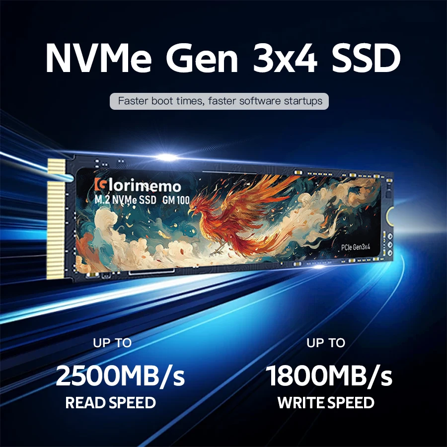 Glorimemo Unità a stato solido interna Gen3x4 M.2 NVMe PCIe 3.0 2280 128GB-4TB 3D TLC NAND Flash M.2 PCIE NVMe SSD Desktop, laptop