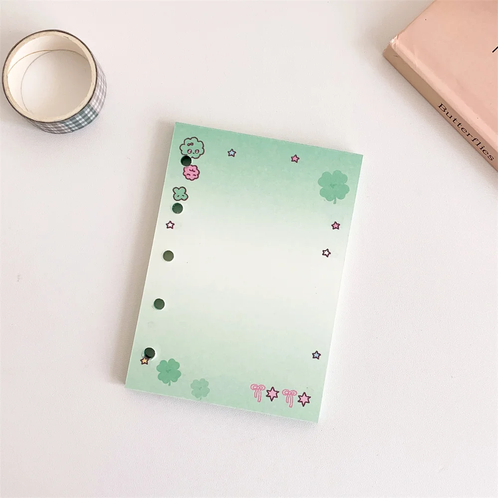 Kawaii Print Mini Binder Notebook M5 Size Pocket Notepads Diy Photo Album Postcards Collect