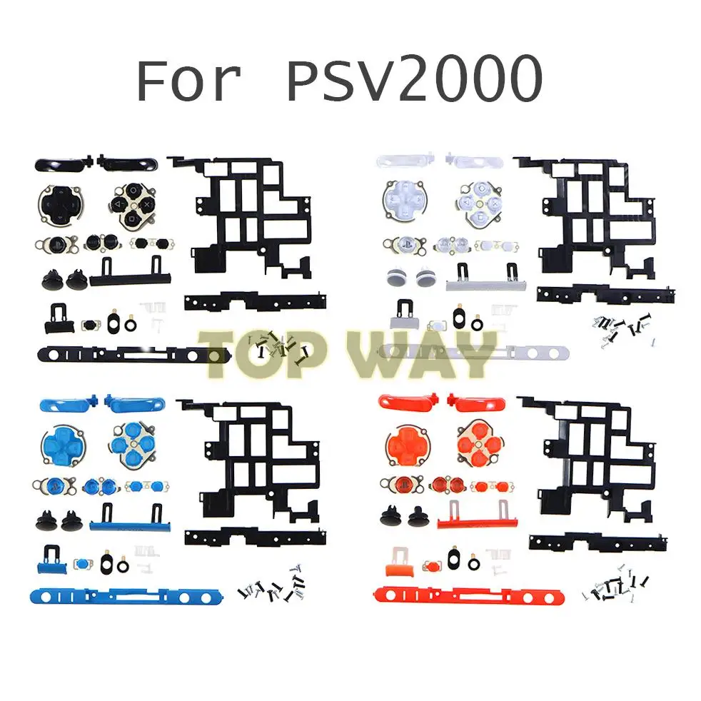 1set Black White Blue Full Housing Front Back Faceplate Case Shell Cover Full Buttons for PSV2000 PSVITA 2000 Console Button