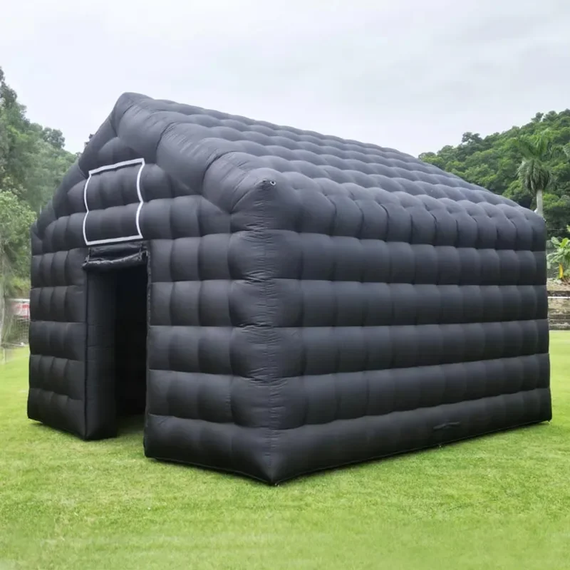 Grand Cube Gonflable Noir pour Boîte de Nuit, Tente de Mariage, Gazébo Carré, Salle d'Événement, Grand Pavillon de ixPortable Mobile pour Arrière-Cour