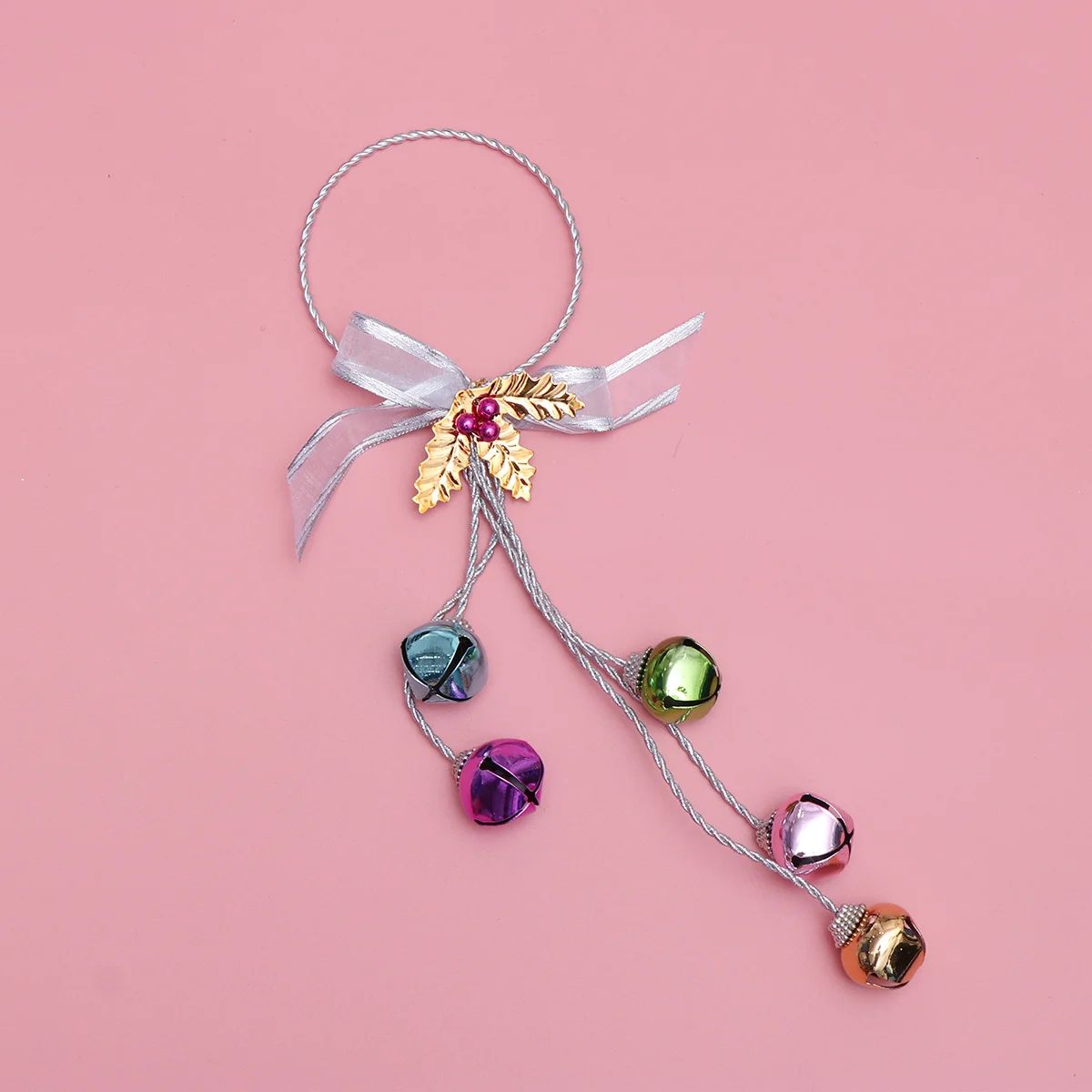 

Christmas Bells Ornaments Iron Colorful Hanging Pendant Ring Design for Door Tree Garden Yard Home Decor Iron Christmas Bells