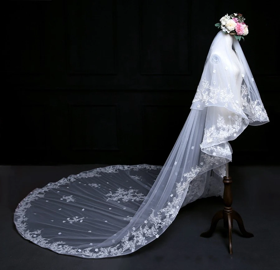 Voile de mariage blanc ivoire avec fleur, accessoires de mariée, nouvelle collection