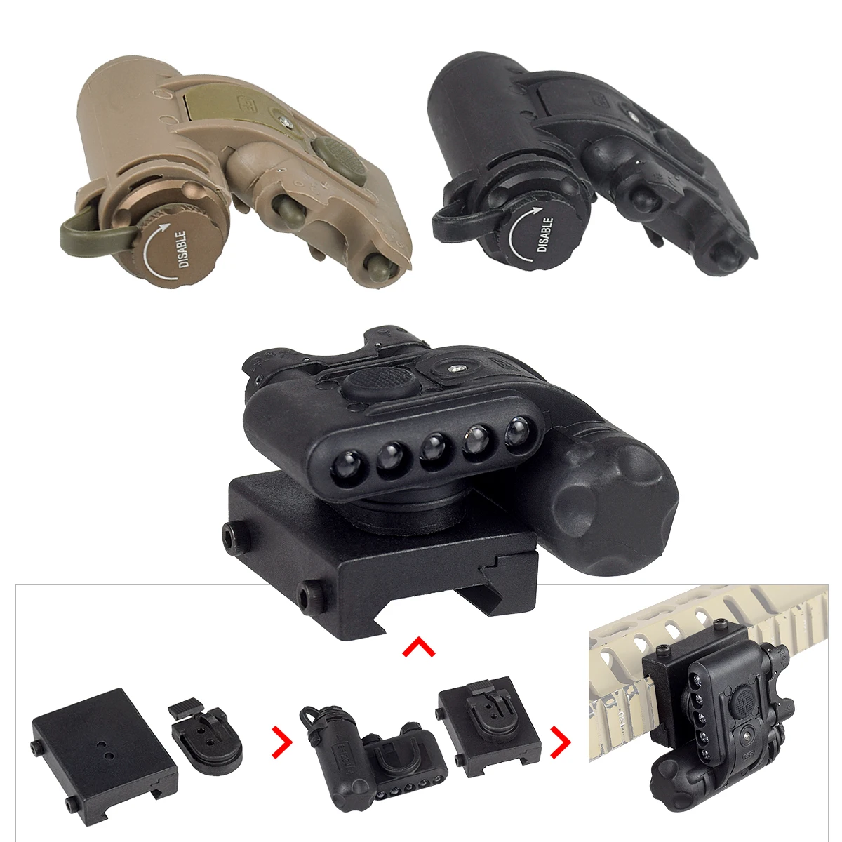 

Gen2 Helmet Light 1 Helmet White Light Red Lamp Helmet Flashlight Infrared LED Safety Hat Accessories Rail Helmet Light ﻿