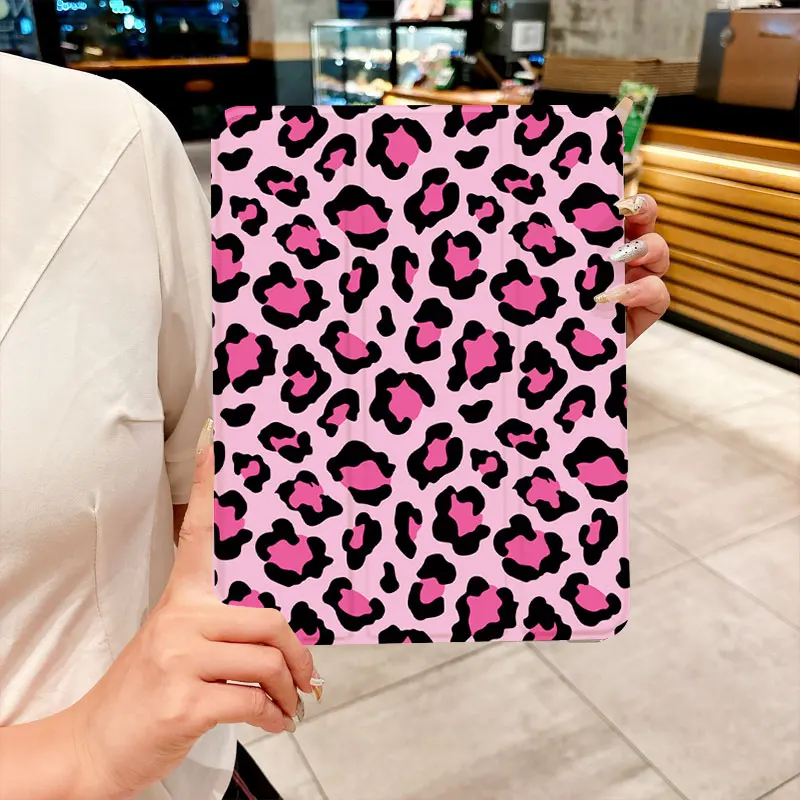 Keep smile Pink leopard TABLET CASE FOR iPad pro 10/11-Inch 2020/6th/7th /8th /Air 3rd/Air 4th/9th gen/Air 5th Gen 2022/Air 11
