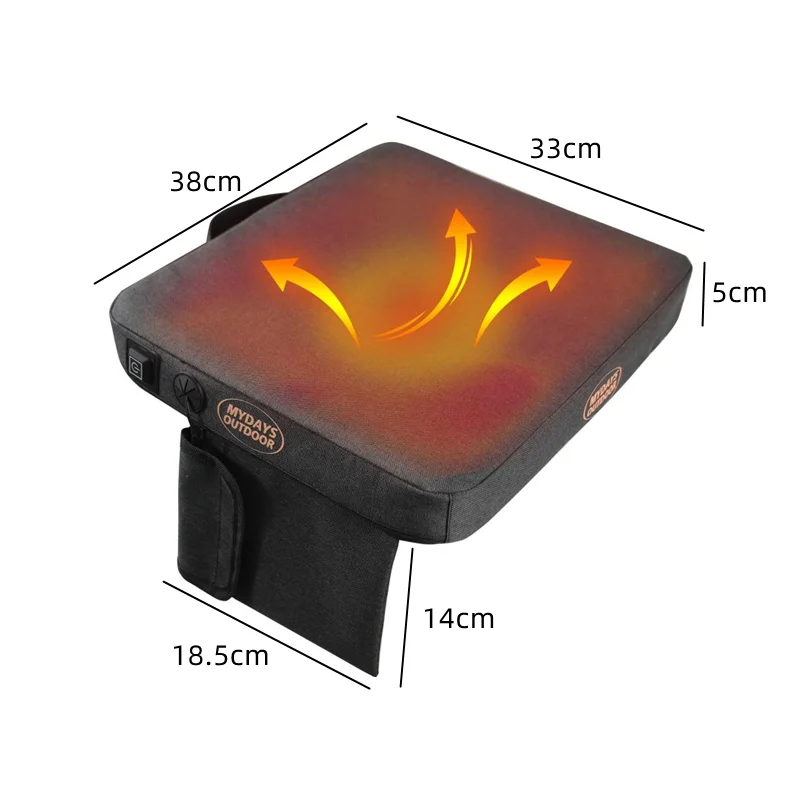 Tryhomy Portable Heated Seat Cushion Camping USB Heated Seat Cover Pad Winter Outdoor Chair Heating Cushion New