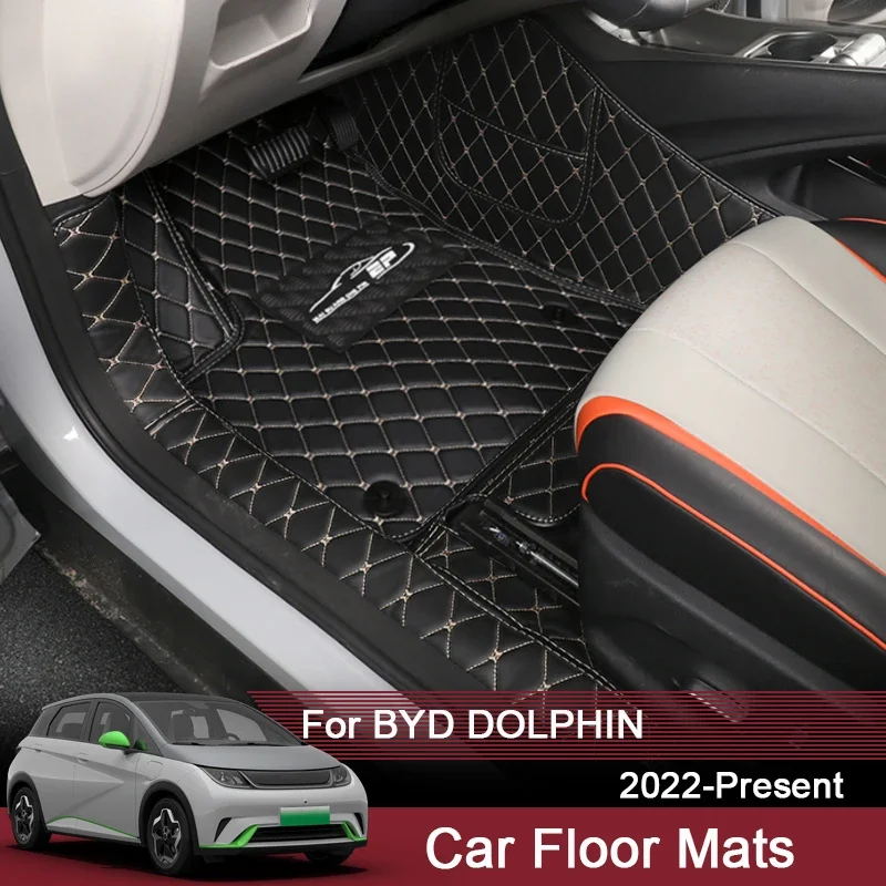 Car 3D Full Surround Custom Foot Mat For BYD Dolphin 2022-Present LHD Leather Floor Protect Waterproof Pad Auto Accessory