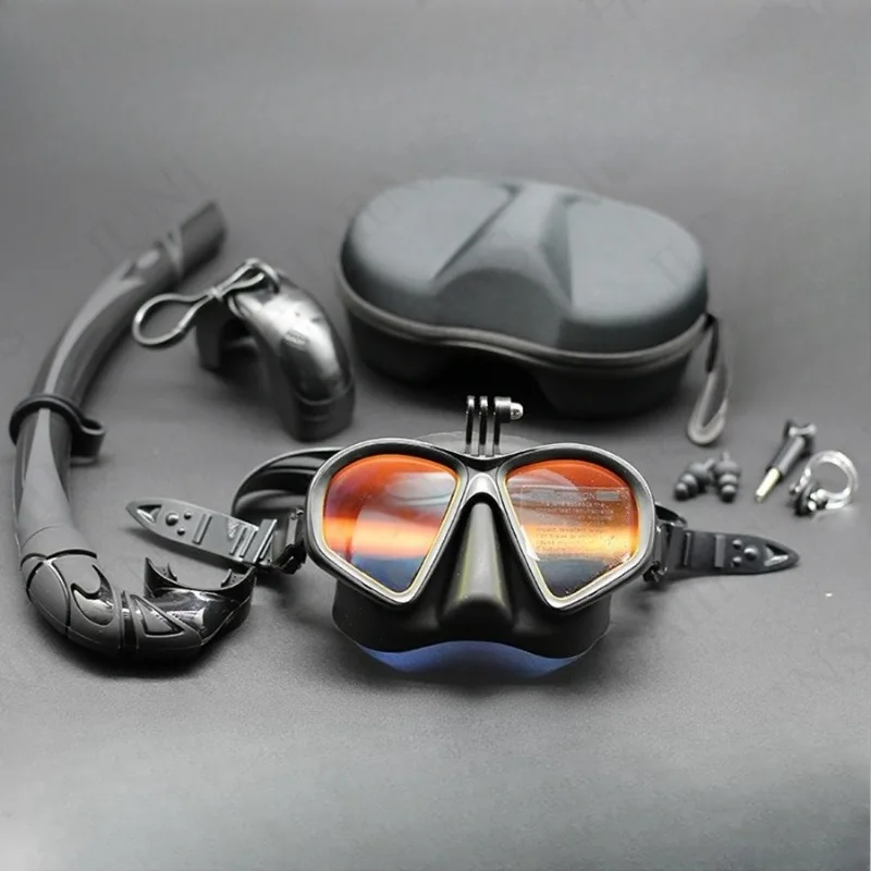 

Professional men's and women's freediving snorkeling goggles with myopia anti-fog silicone diving mask snorkeling equipment