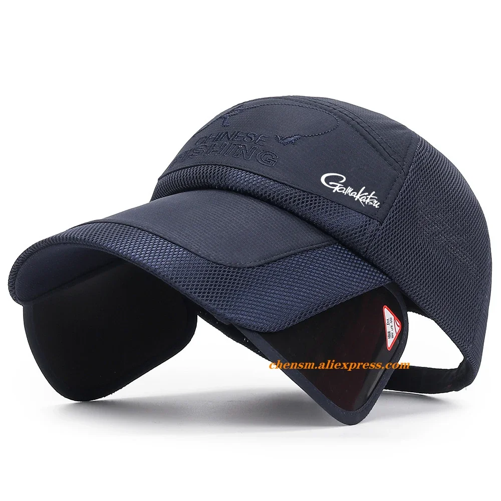 Gamakatsu Sunvisor Adjustable Sunvisor Hats Fishing Cap Summer Outdoor Sports Travel Quick-drying Breathable Mesh Baseball Hat