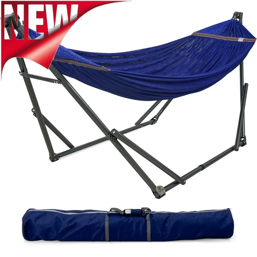 Top Fashion-Camping Hammock And Stand, Collapsible Camping Hammock And Stand, 600 Lbs Capacity Foldable Hammock