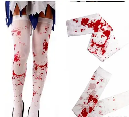 Halloween Costume for Women Party Masquerade Clothing Bloody Socks Nurse Stockings Bloody Zombie Blood Halloween Cosplay Socking