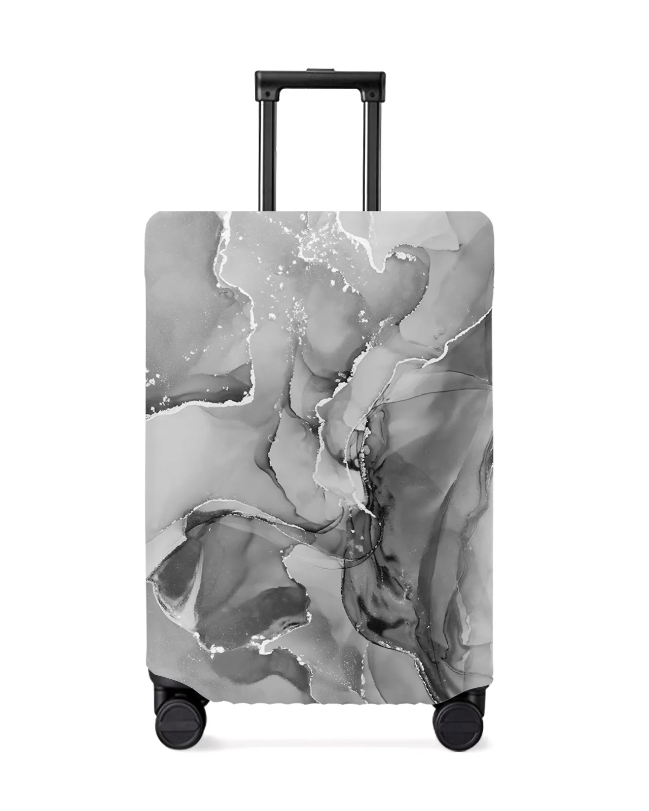 

Marble Texture Gradient Black Luggage Cover Stretch Suitcase Protector Baggage Dust Cover for 18-32 Inch Travel Suitcase Case