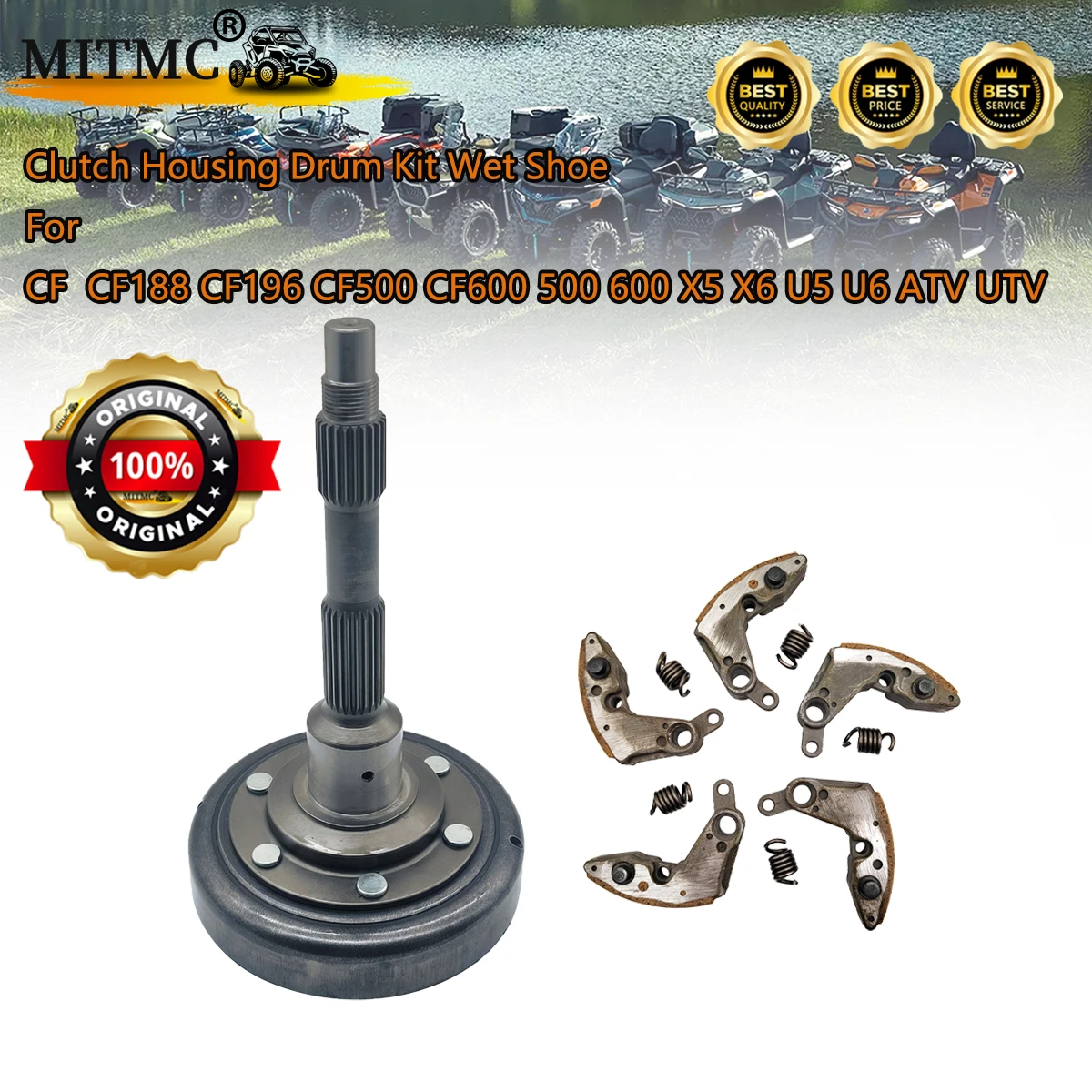 

Clutch Housing Cover Clutch Drum Drive Clutch Pads With Spring For CF 500 600 625 CF188 CF196 ATV UTV SSV MC HL
