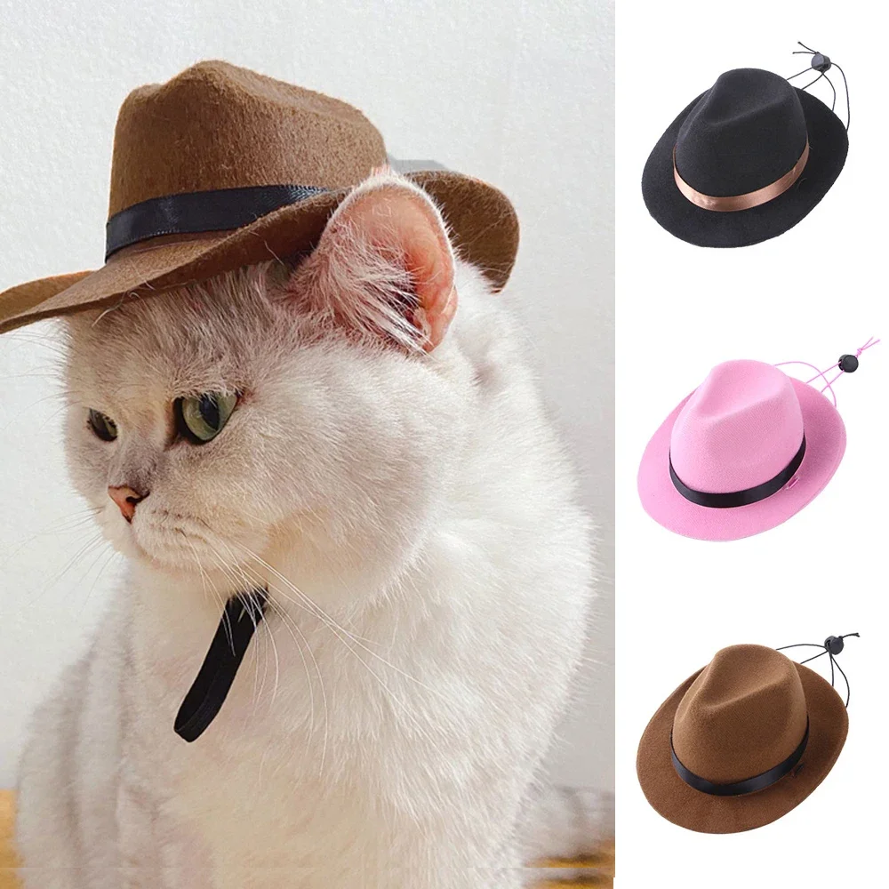 Pet Hat Dog Cat Western Cowboy Hat Halloween Pet Outdoor Caps  Funny Retro Photo Prop Dog Accessories Doll Decor Pet Products