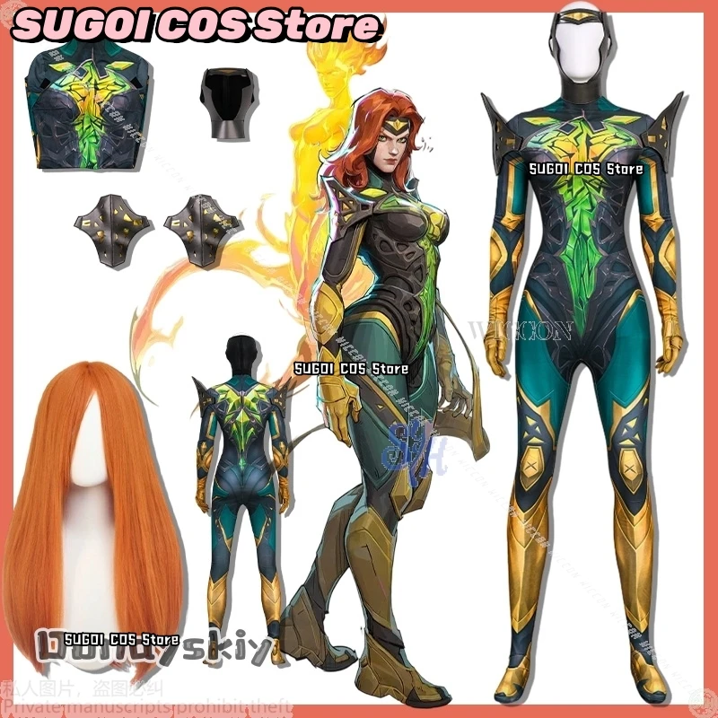 

Jeann Косплей Игра Rivals Аниме Костюм {SUGOI COS} Комбинезон Боевая Униформа Многоцветный Градиент Боди с 3D-принтом Хэллоуин