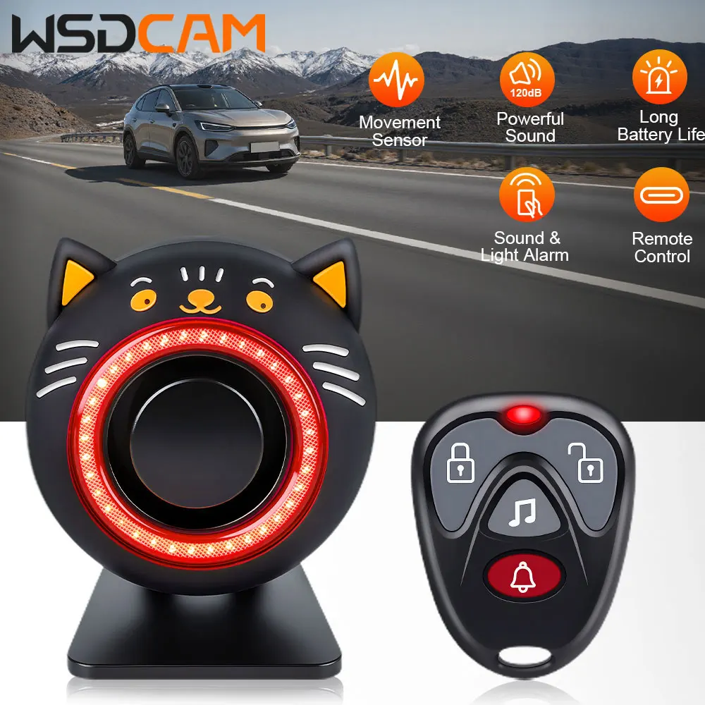 WSDCAM 120dB Car Alarm System Anti-Theft Car Security System with Wireless Remote Led Light and Sound Warning