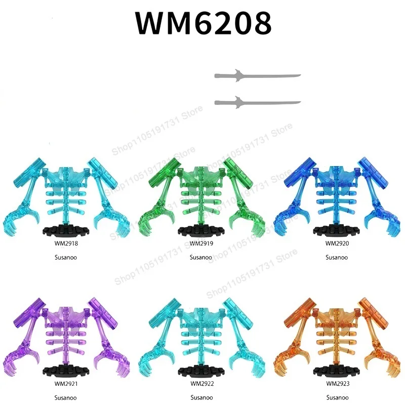WM6208 WM6167 MOC Blocs de construction mobiles Anime Cartoon Mini figurine d'action Assemblage de briques Jouets Cadeaux d'anniversaire pour enfants