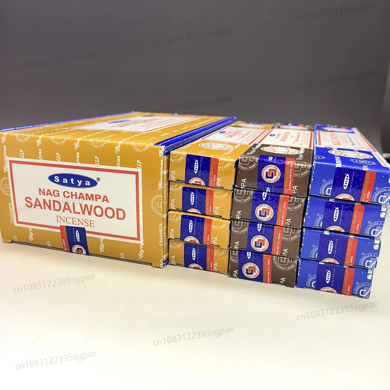 4 Cajas de NAGCHAMPA y 4 Cajas de Sándalo y 4 Cajas de Oud Árabe, Mezcla de Múltiples Aromas, Un Total de 12 Cajas de Varillas de Incienso Satya para el Hogar