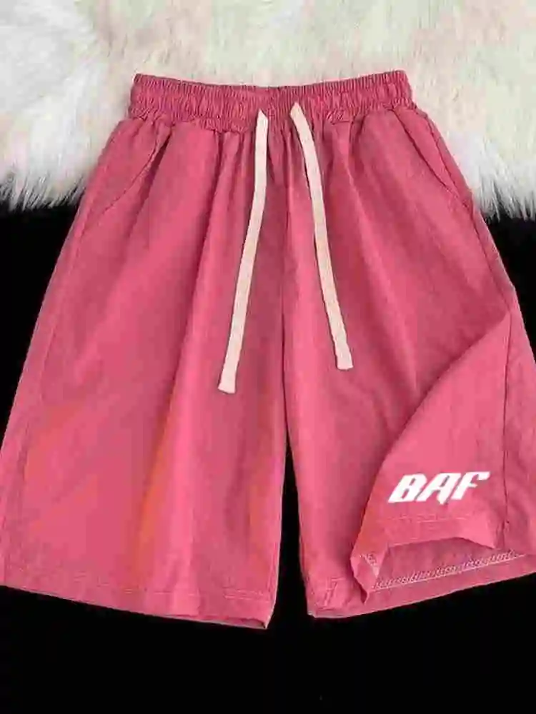 

Летняя новая американская трендовая мужская повседневная универсальная пляжная одежда из ледяного шелка Six-Quarter для мальчиков-подростков с прямыми штанинами