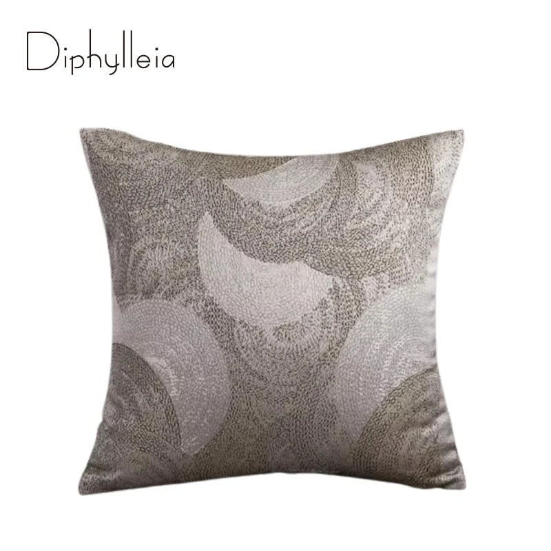 Diphylleia Middle Eastern Style Inspired Silky Texture Pillow Covers Full Moon Geometry Luxury Furnishing Cushion Case 50x50cm