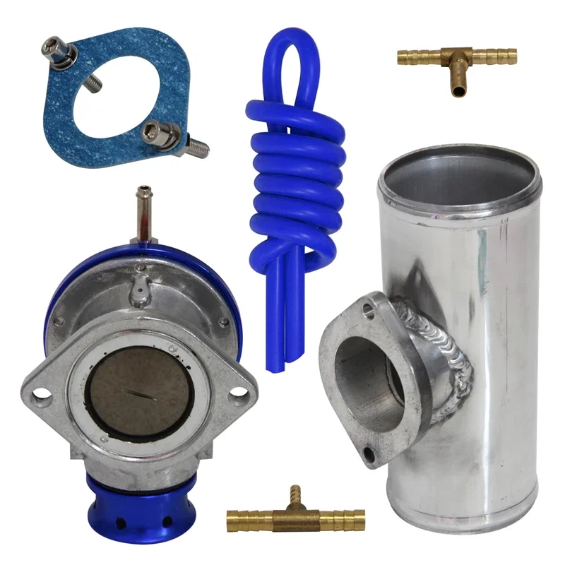 

UNIVERSAL BILLET ALUMINUM TYPE-S TURBO BLOW OFF VALVE BOV+2.5" FLANGE PIPE Black/Silver