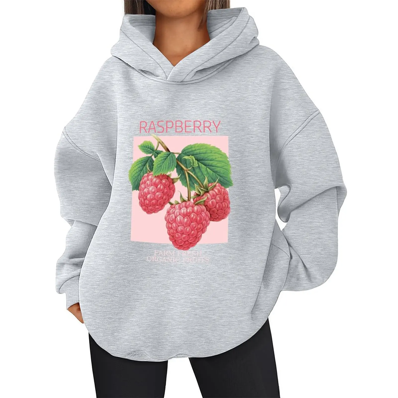 

Women Fashion Plus Velvet Casual Loose Sweatshirt Loose Pullovers Winter Comfortable Berry Printed Hoodies Long Sleeve Tops