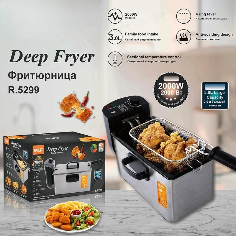 Small Electric Deep Fryer for Home and Commercial Use French Fries and Chips Maker Compact Kitchen Appliance