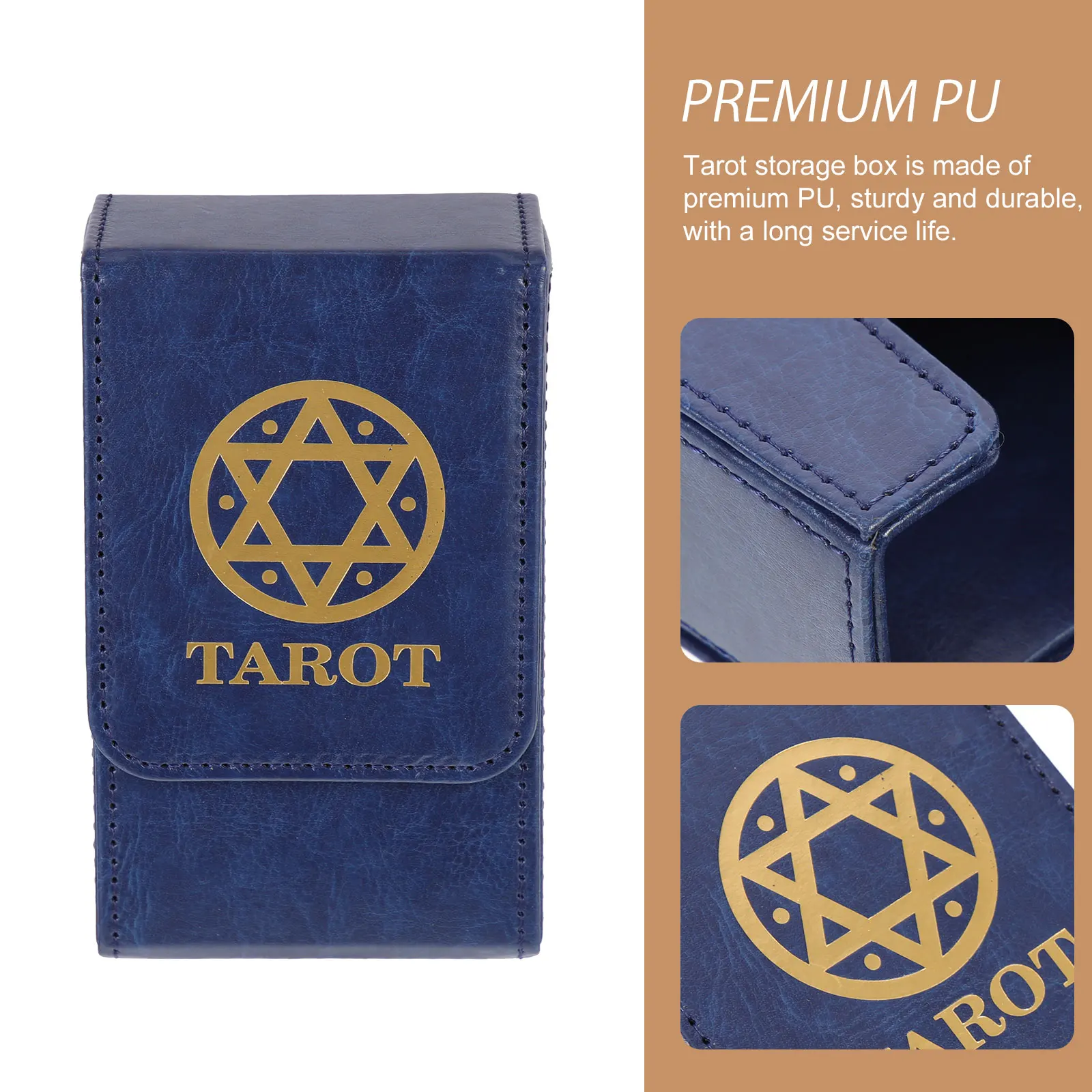 

Storage Box Tarot Card Organizer PU Games Cards Holder Dustproof Moisture Resistant Rectangular Container