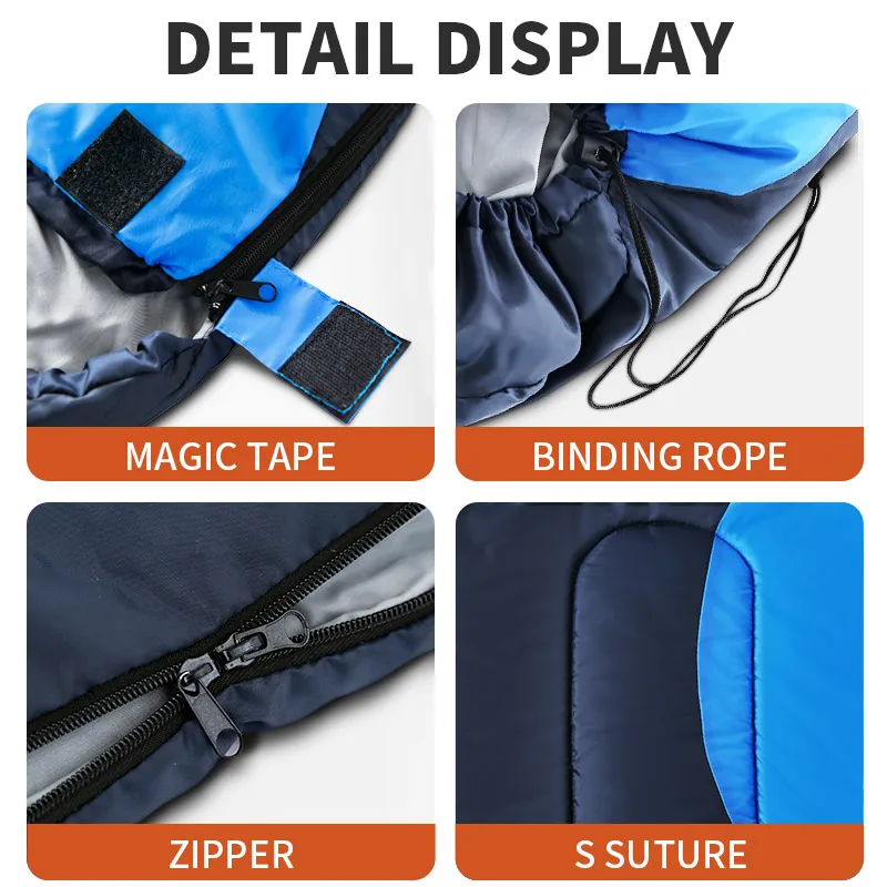 حقيبة نوم للخريف والشتاء للبالغين، خفيفة الوزن للاستخدام الفردي في الهواء الطلق، لحاف سميك ثنائي الغرض للنظافة #5