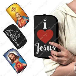 Jesus Save My Life portafoglio cristianesimo God worders porta carte di credito religioso borsa portaoggetti religione fede borsa per soldi