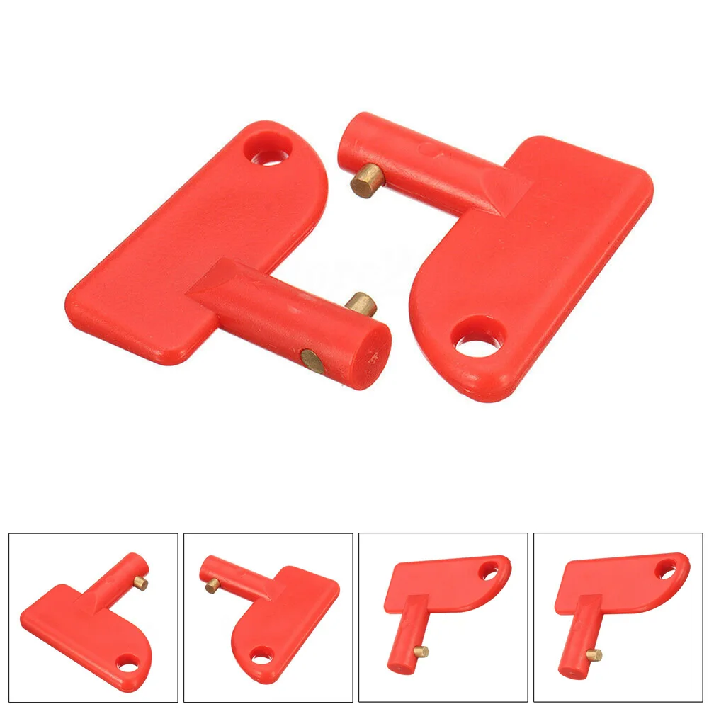 5PCS Spare Key For Battery Isolator Switch Power Kill Cut Off Switch Car Van Boats For Yacht Electric Vehicle ABS Plastic Red
