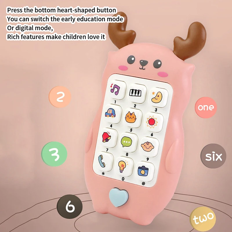 Baby Phone Toy Music Sound Telephone Sleeping Toys Teether Simulation Phone Kids Infant Early Educational Toy Birthday Gift