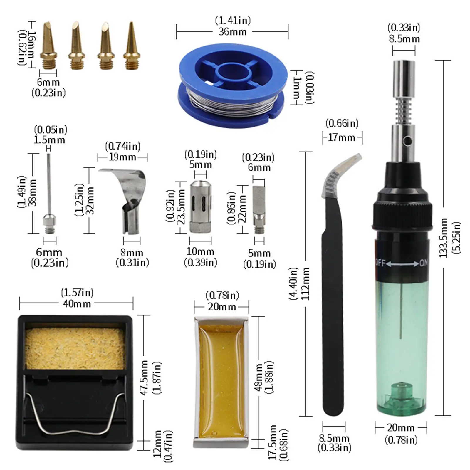 Multifunction Gas Soldering Iron Set with Replacement Tip Welding Supply for Computer Repair