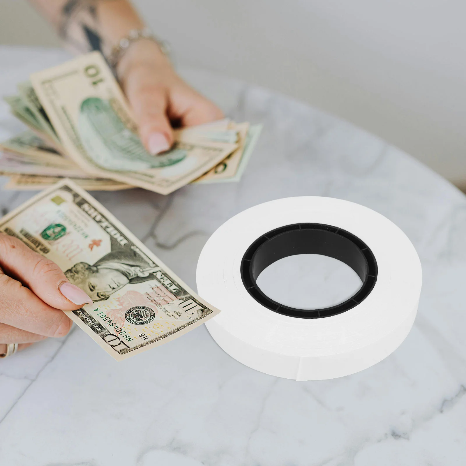 1 لفة شريط تجميع النقود لآلات ربط الأوراق النقدية كفاءة عالية آمنة سريعة ودقيقة ورق كرافت متعدد الأغراض #2