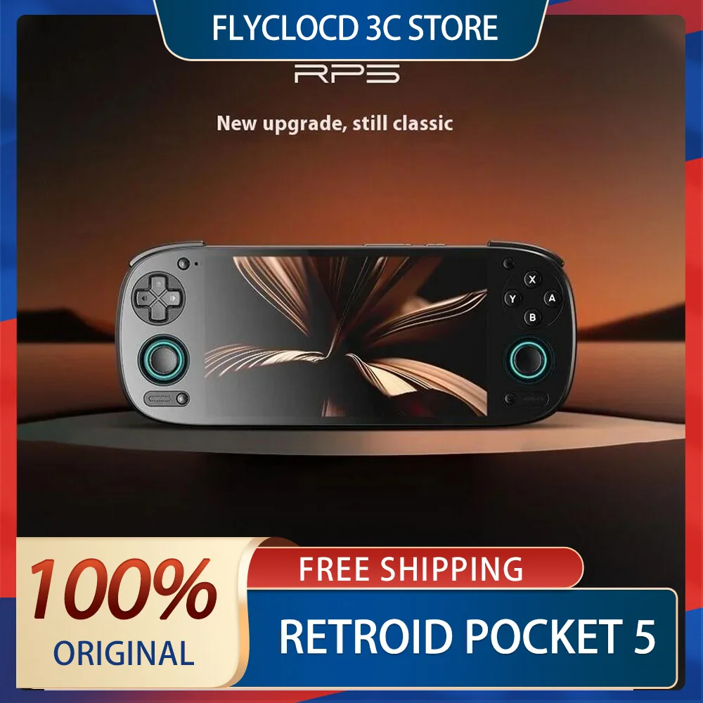 Retroid Pocket 5 Handheld Game Console 5.5 Inch SD865 8+128G RP5 OLED HD Screen Bluetooth 5.1 Android Pocket Game Console Custom