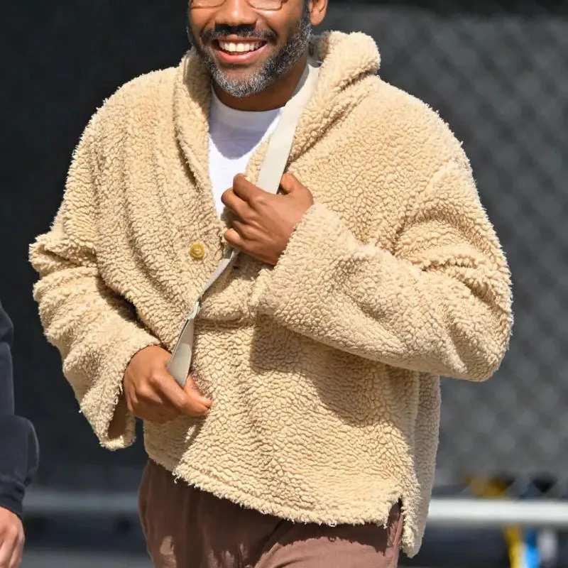 

Осенне-зимняя мужская однотонная куртка, плюшевая рубашка, модная тенденция, повседневная мужская одежда