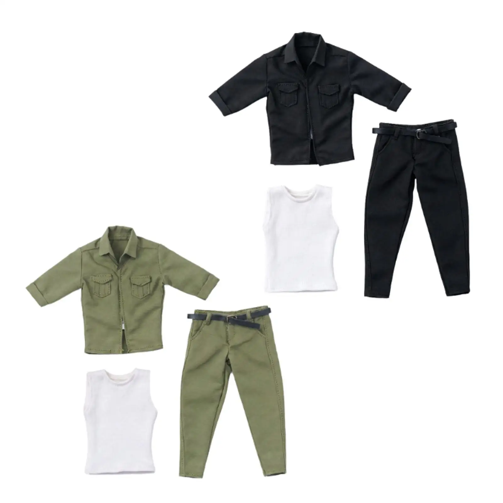 

1/12 Scale Figure Outfit Set Accs Trendy Casual Dressing up Model Work Shirt