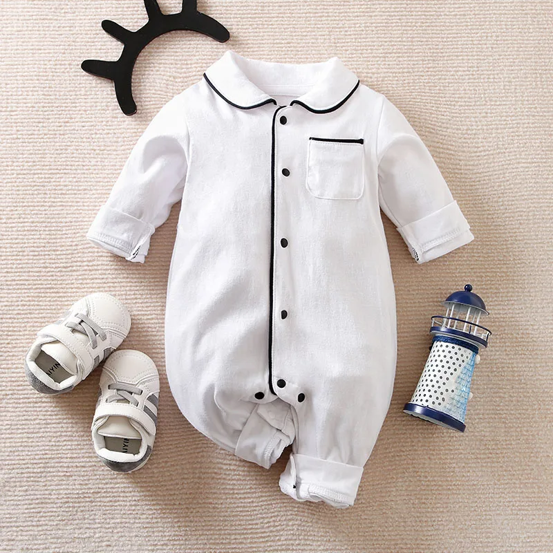 Spring And Autumn Boys And Girls\' Casual Home Pajamas Cotton Comfortable Long Sleeve Baby Bodysuit