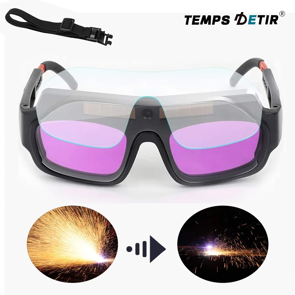 Solar Automatic Dimming Welding Glasses, Welding Helmet, Household Anti-glare Glasses, Special Arc Welding Machine Goggles Tool