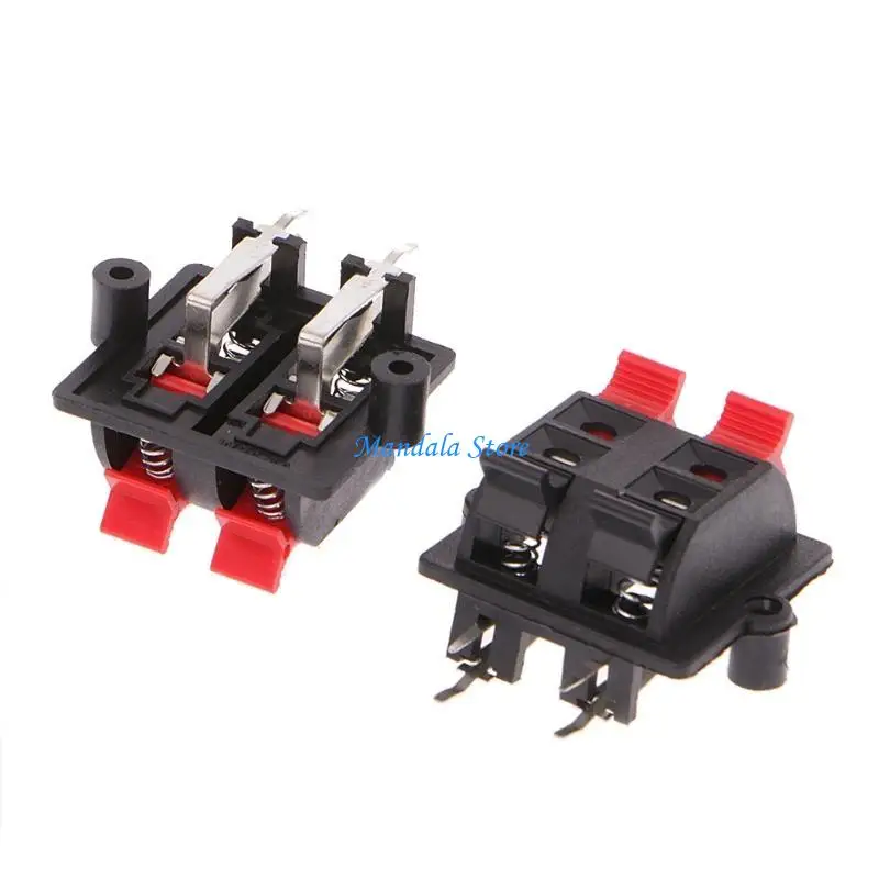 

U2JC 5Pcs Double Row 4 Position Cable Clip Push Type Speaker Terminal Panel Connector