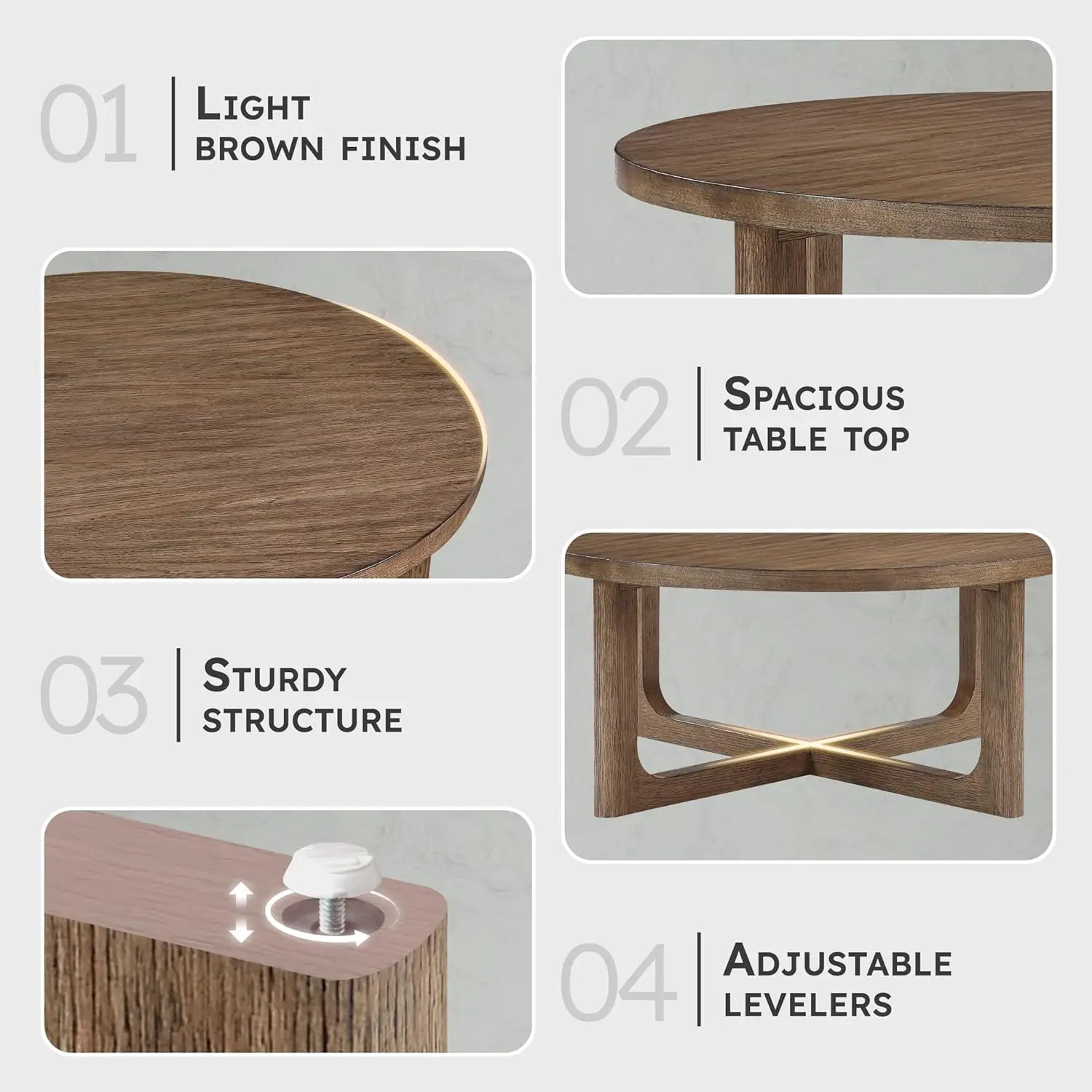 Coffee Table - Walnut Veneer WoodLivingRoomTablewithSturdyGeometric BaseEasy Assembly for Living Room/Lounge/Office/Waiting Area