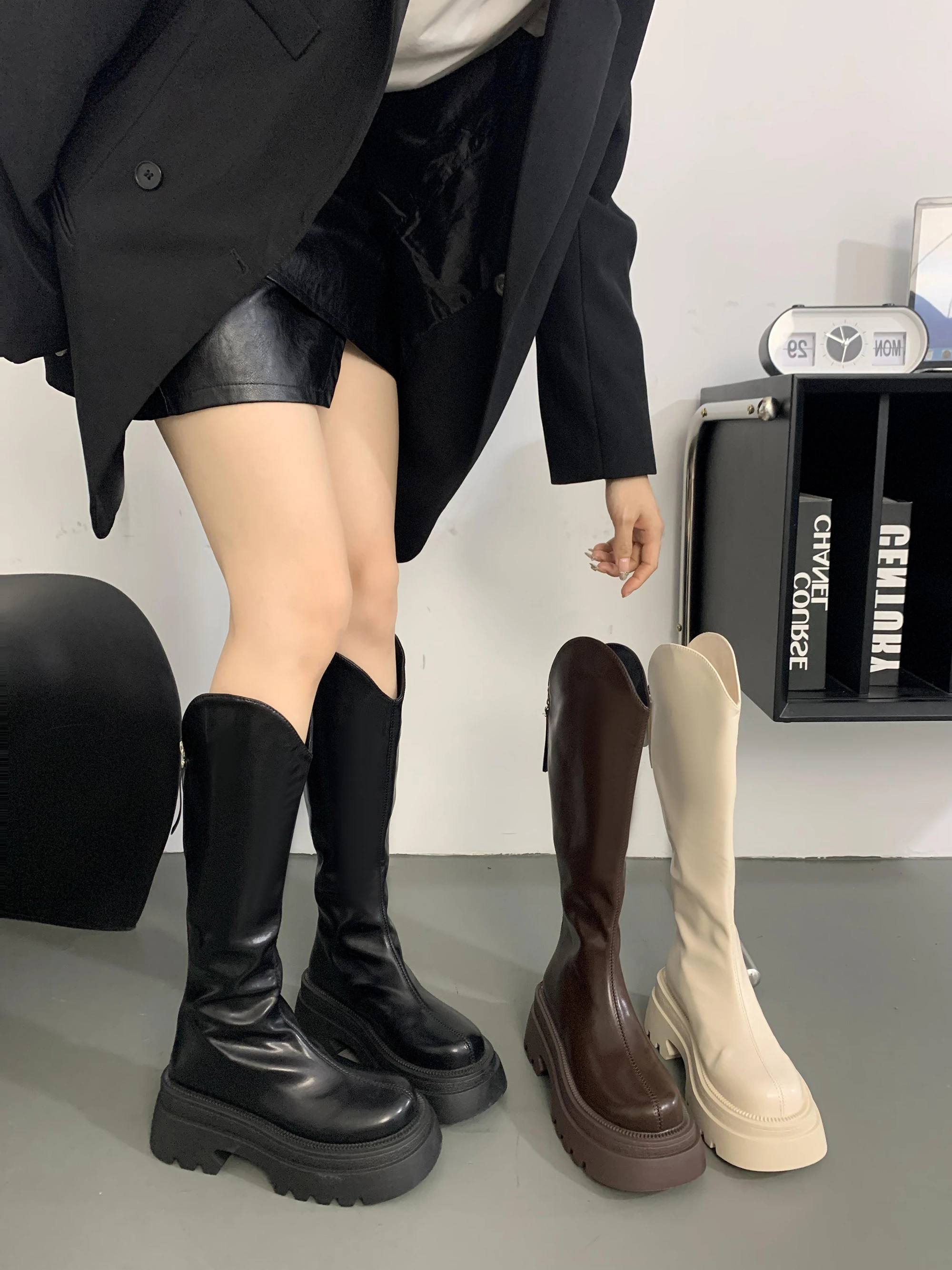 

Shoes Fashion Boots Woman Sexy Thigh High Heels High Sexy Boots-Women Punk Over-the-Knee 2024 Lolita Ladies Rock Autumn Boots Wo