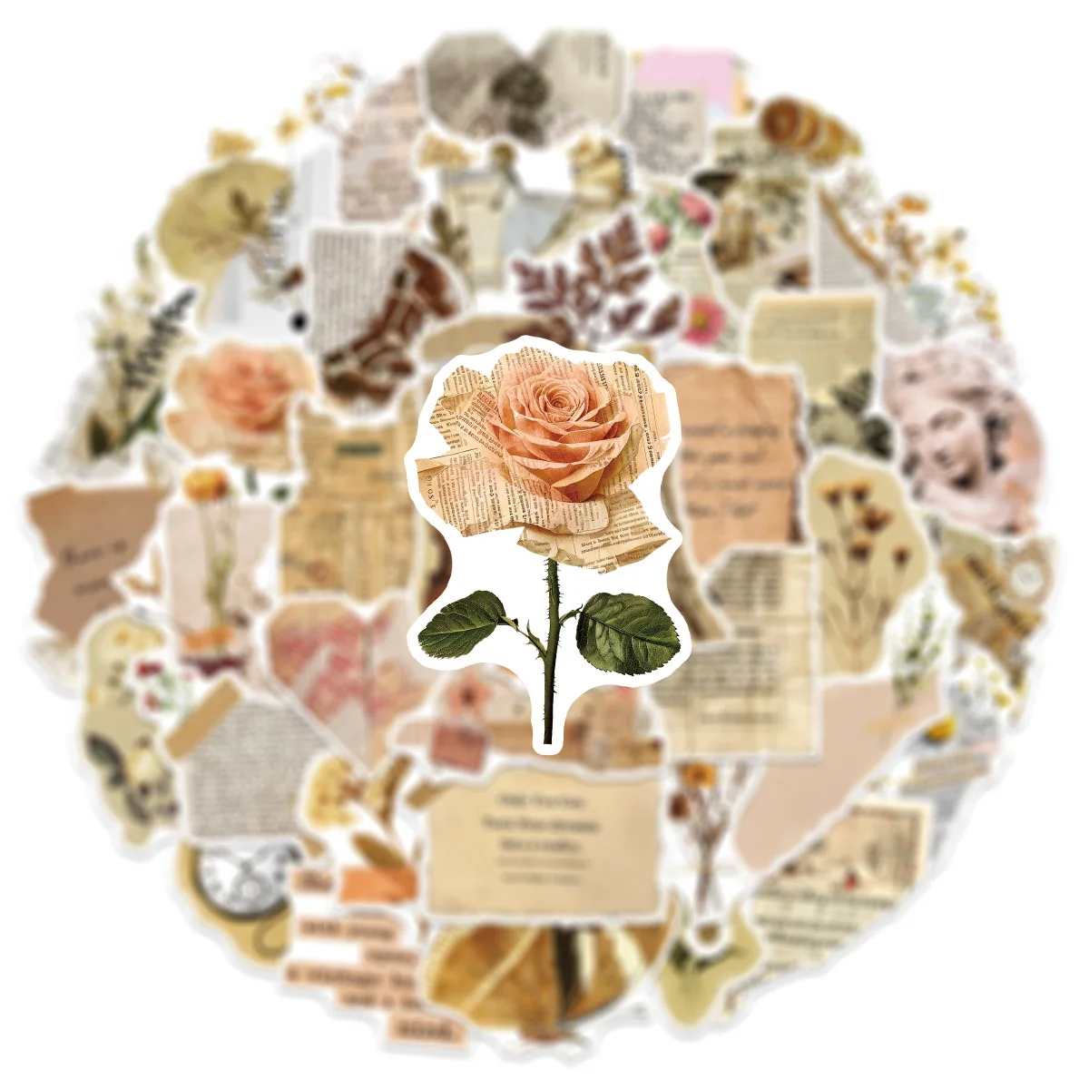 10/50PCS Adesivos de Estilo Retrô com Páginas Quebradas, Adesivos Divertidos para Livros, Jornais, Decoração de Graffiti, Brinquedos DIY, Decalques para Laptop, Guitarra e Bicicleta