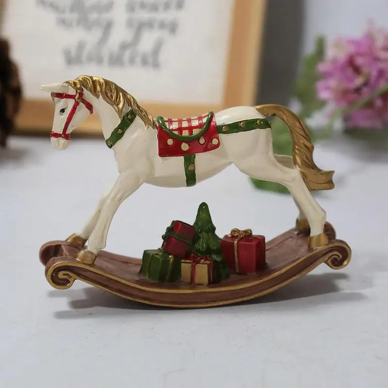 Christmas Decorations Painted Rocking Horse Christmas Ornaments For Party Supplies Home Decoration New Year 2023 Navidad